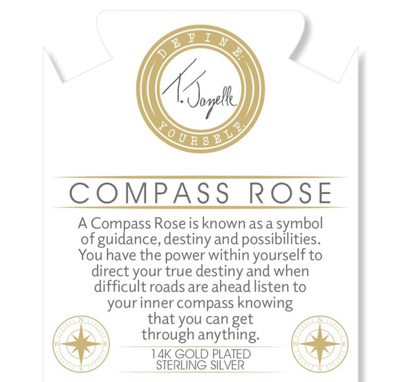 White Moonstone Compass Rose Gold Bracelet