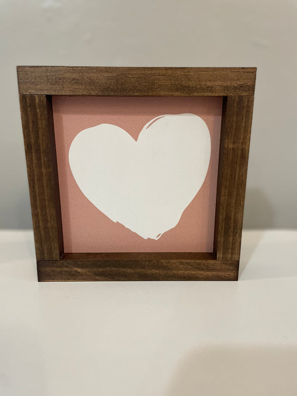 White Heart Wood Sign