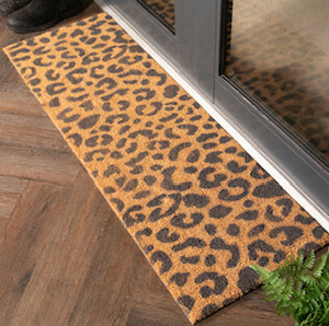 Grey Leopard Print Patio Doormat