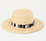 Straw Braided Checkered Sun Hat