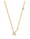 CZ Initial Gold Necklace
