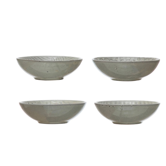Stoneware Bowl, Reactive Glaze, Grey